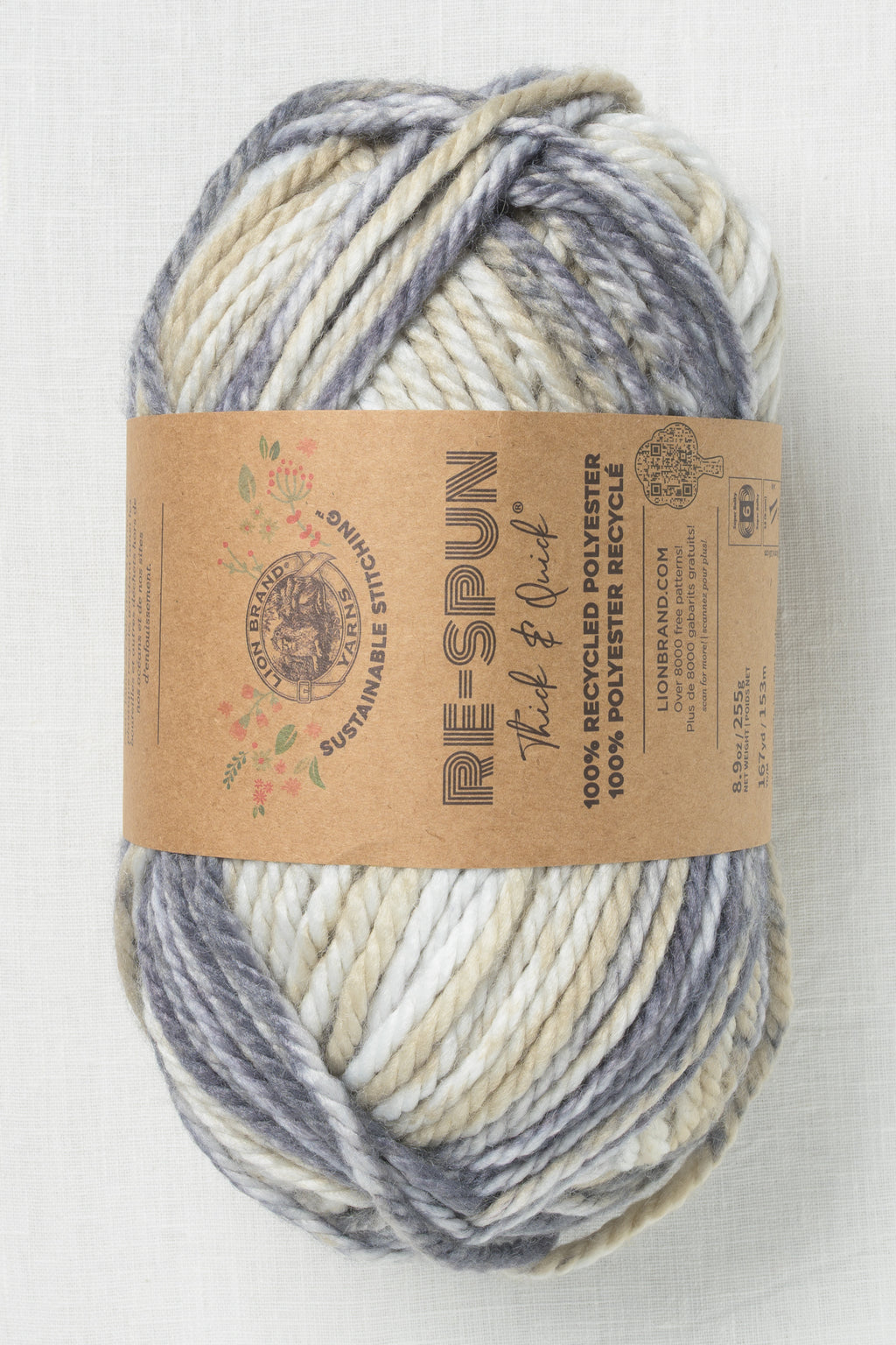 Lion Brand Re-Spun Thick & Quick 209BC Earl Grey