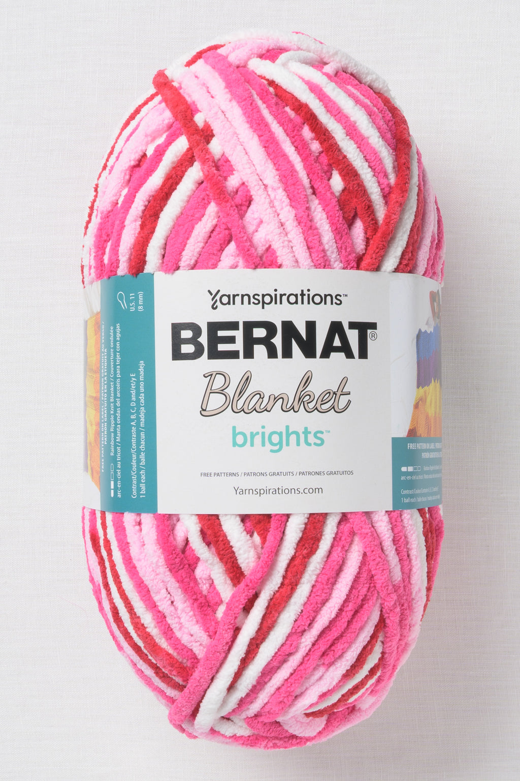 Bernat Blanket Brights Raspberry Ribbon Variegated