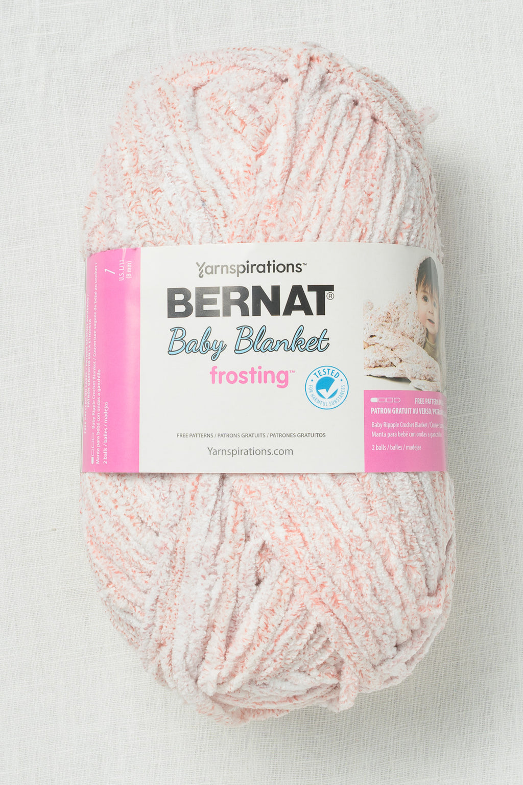Bernat Baby Blanket Frosting Cozy Rosie