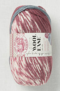 Lion Brand Wool Ease Fair Isle 201DE Merlot Charcoal