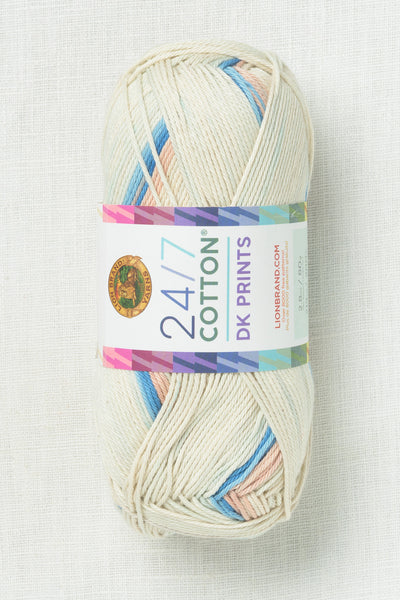 Lion Brand 24/7 Cotton DK Prints 504J Azul
