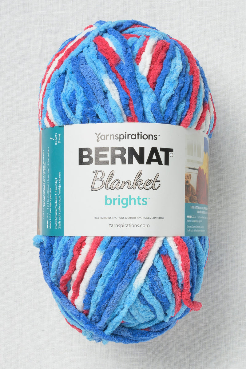 Bernat Blanket Brights Red, White, & Boom
