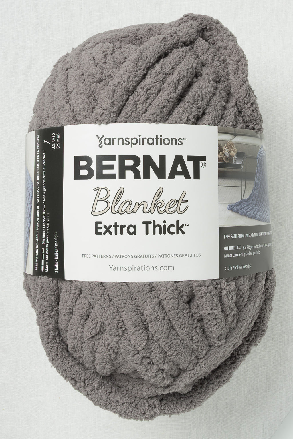 Bernat Blanket Extra Thick Dark Gray - Main Image