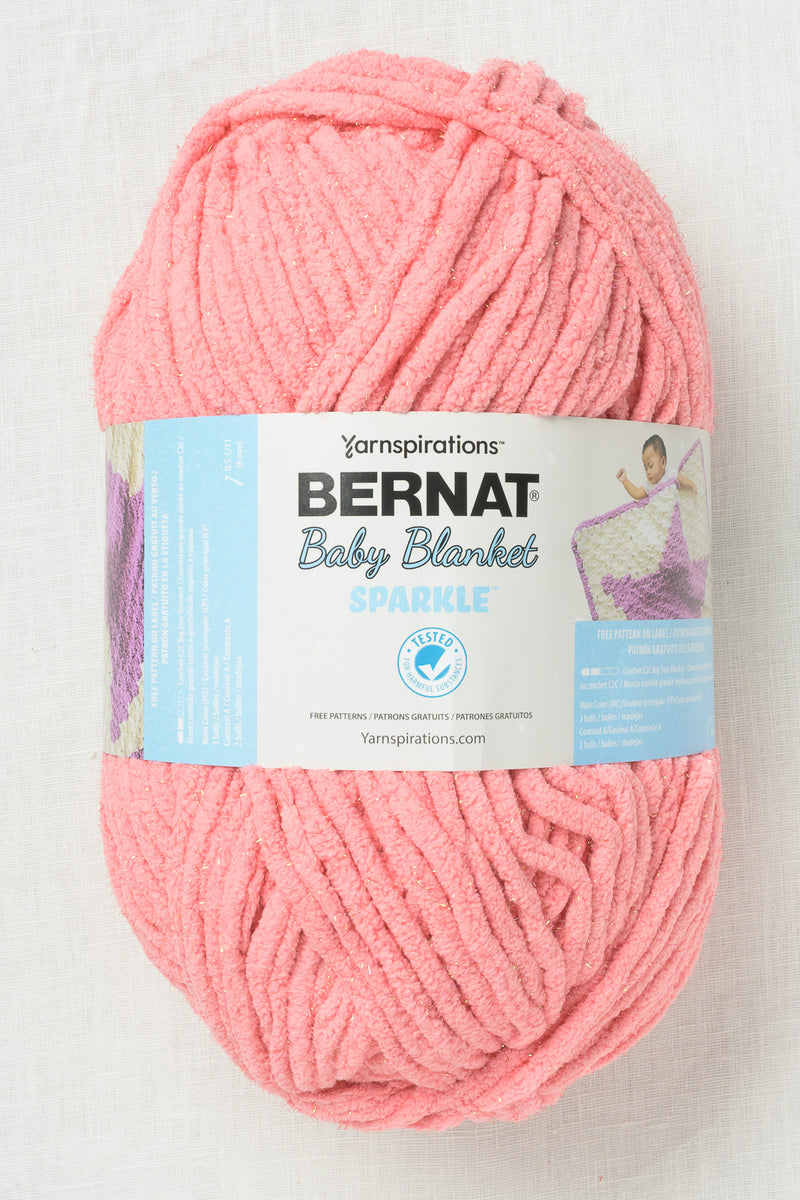Bernat Baby Blanket Sparkle Rose Glow Sparkle