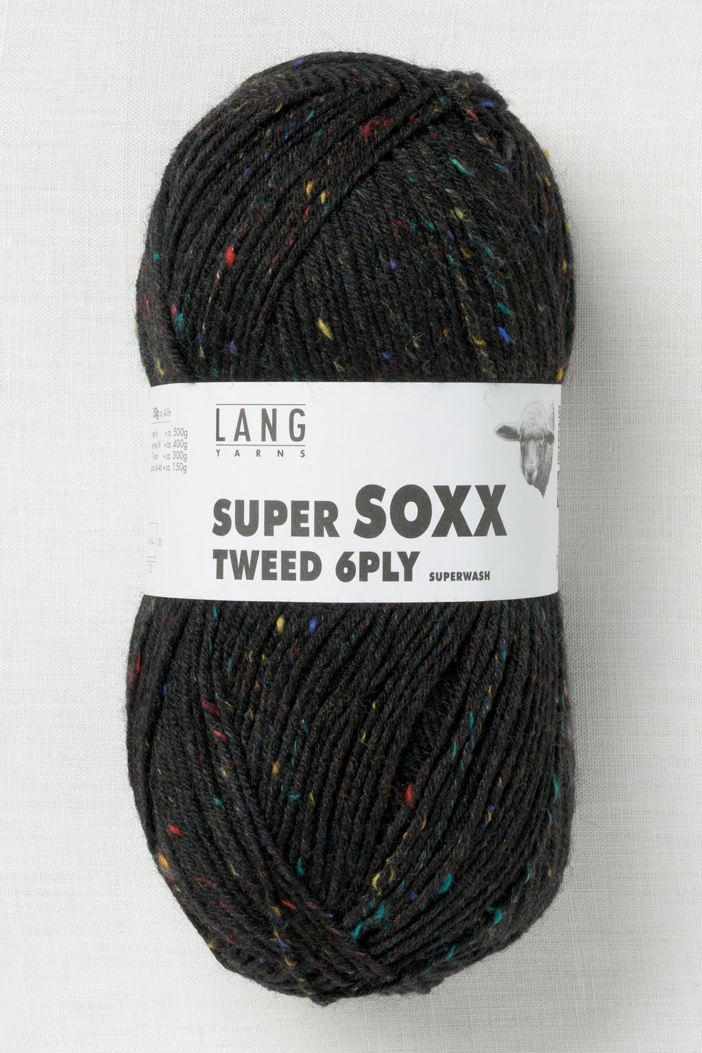 Lang Yarns Super Soxx Tweed 6 Ply 4 Black