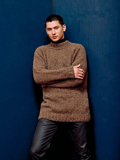 Ramon Men’s Top Down Sweater by LANGYARNS SWITZERLAND