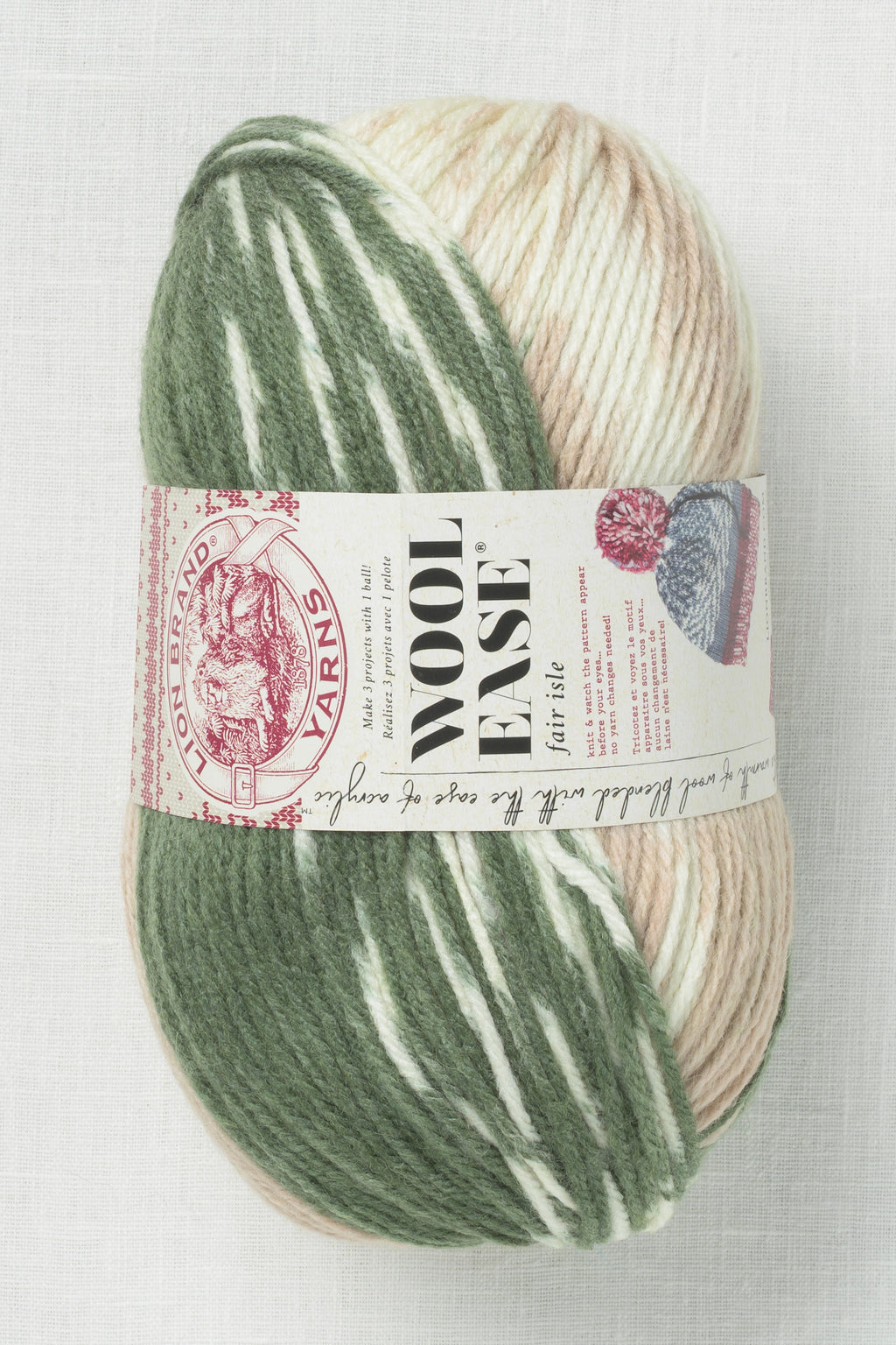 Lion Brand Wool Ease Fair Isle 205CE Beige Olive