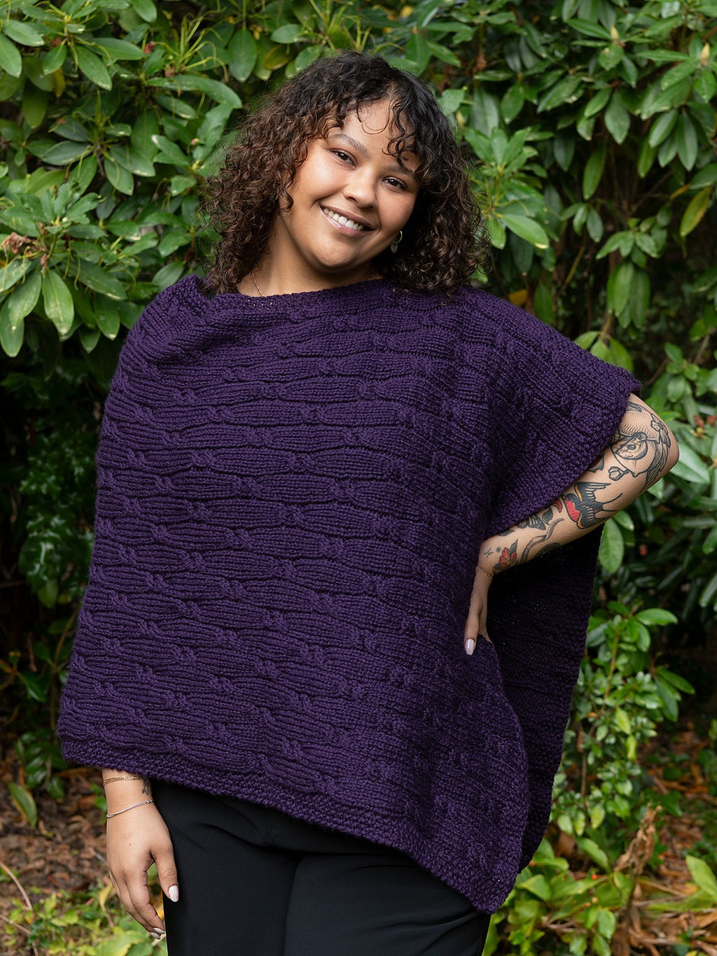Deep Purple Poncho by Shannon Dunbabin