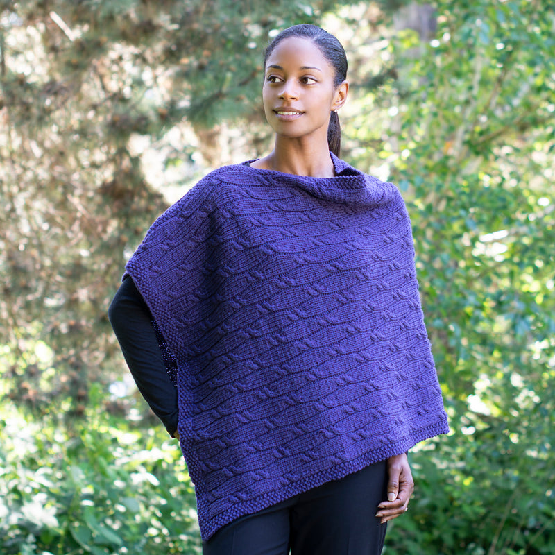 Deep Purple Poncho by Shannon Dunbabin