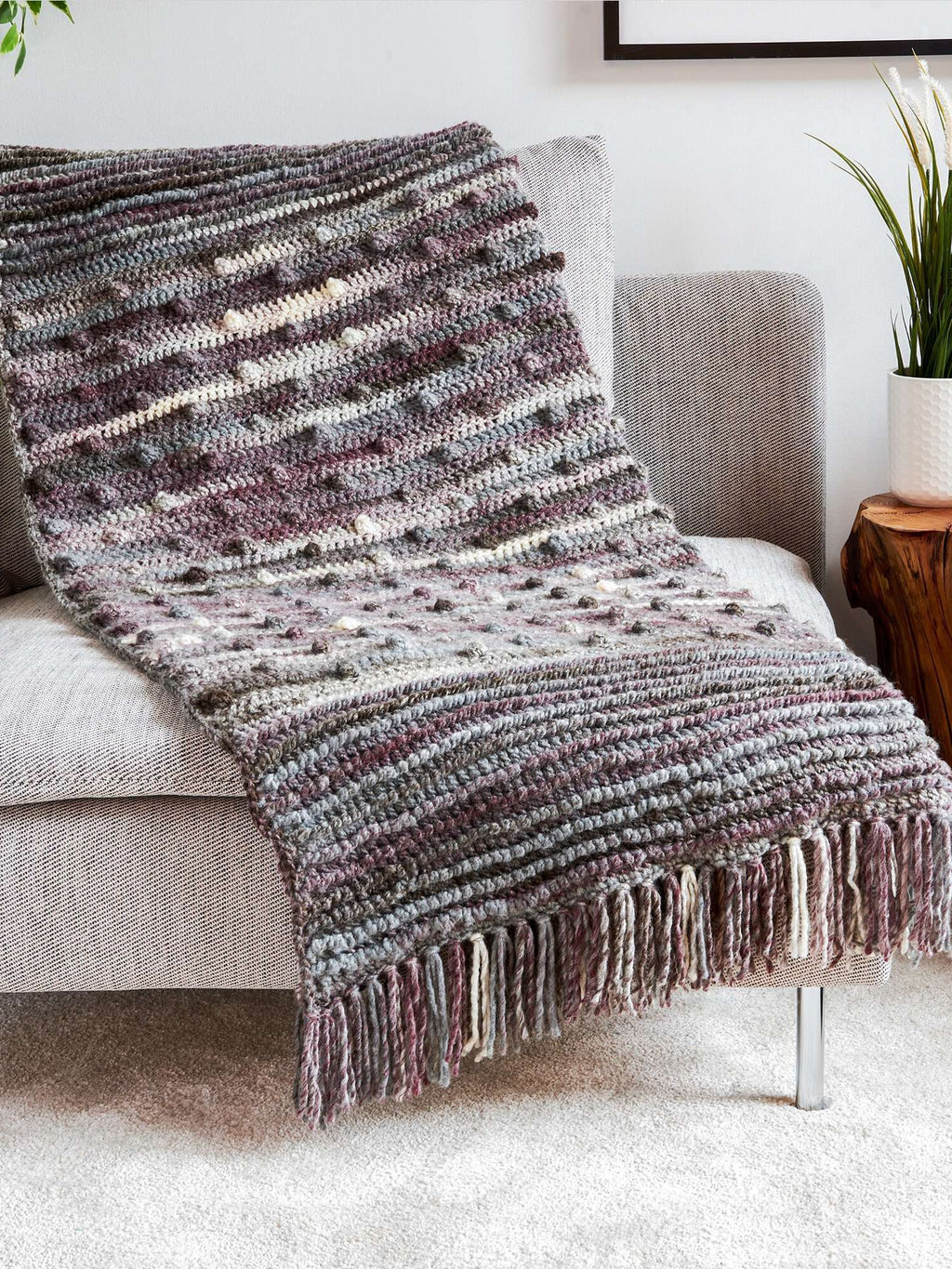 Velvet Crochet Bobble Pop Blanket by Bernat Design Studio