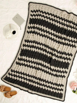 Alternating Texture Stitch Blanket by Yarspirations