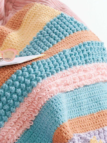 Bobbly Bauhaus-Inspired Blanket by Yarnspirations Design Studio