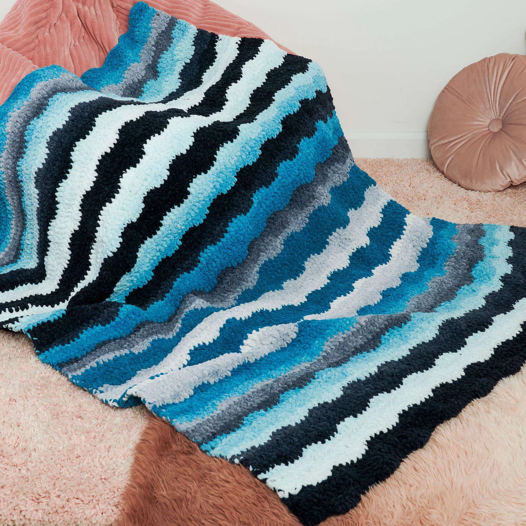 Waving Stripes Crochet Blanket