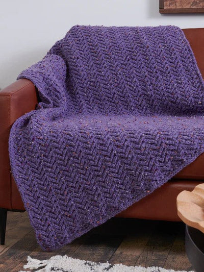 Squishy Herringbone Blanket by Yarnspirations Design Studio