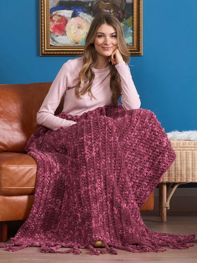 Mystical Twist Texture Stripe Afghan by Yarspirations