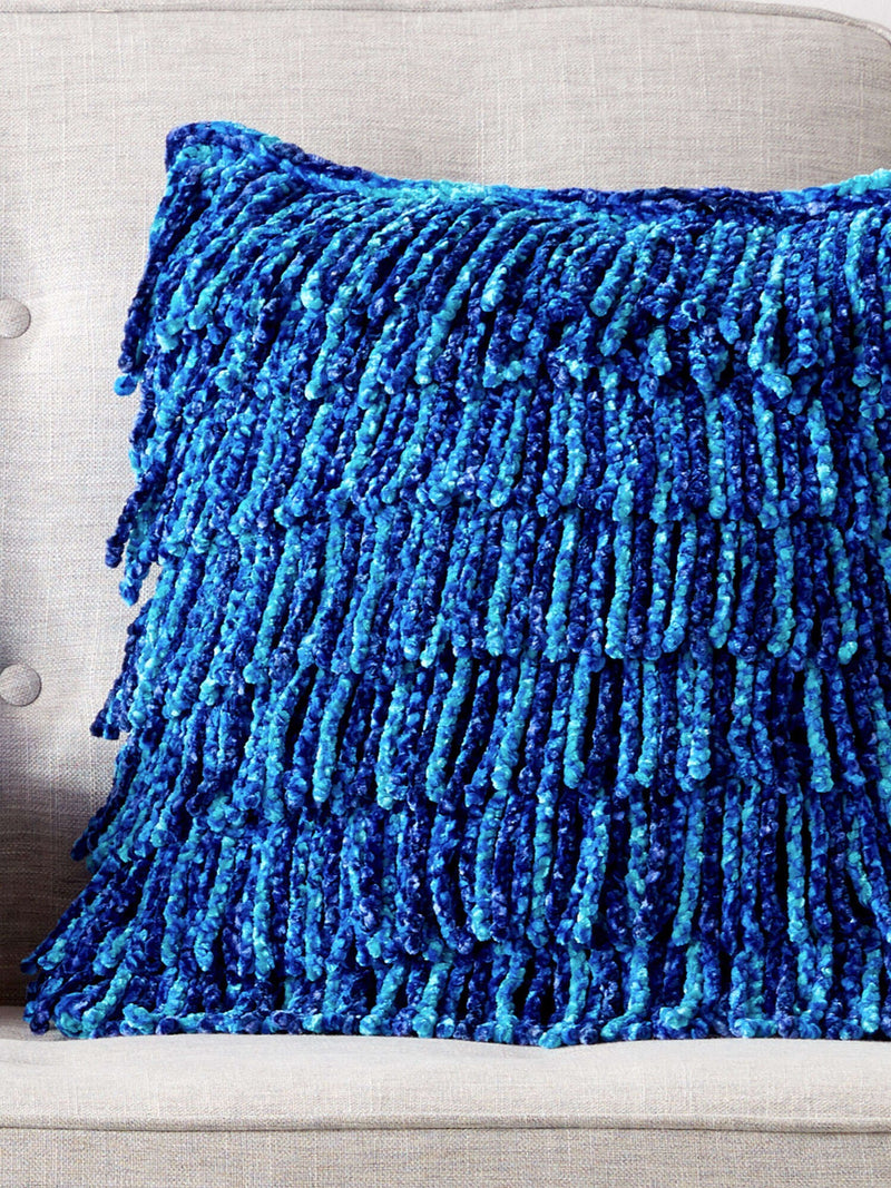 Waterfall Fringe Crochet Cushion by Bernat Design Studio