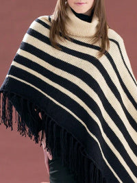 Asymmetrical Striped Poncho by Bernat Design Studio