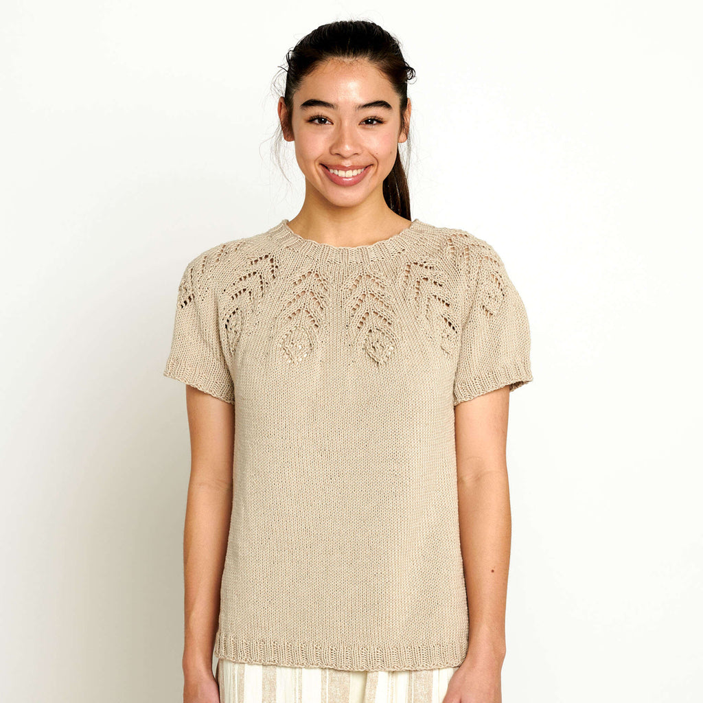 Nice and Lacy Yoke Knit Tee by Bernat Design Studio