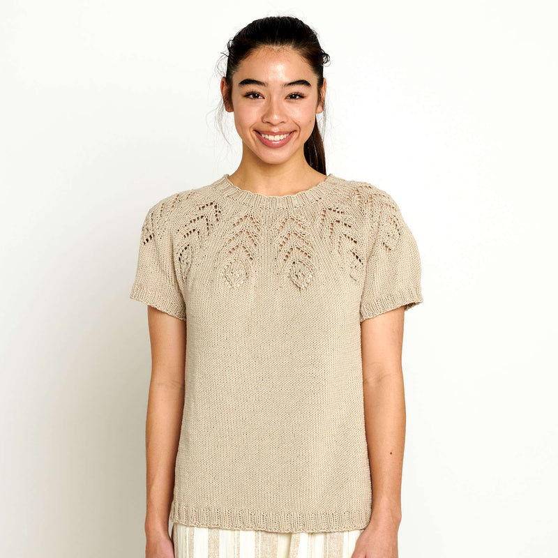 Nice and Lacy Yoke Knit Tee by Bernat Design Studio