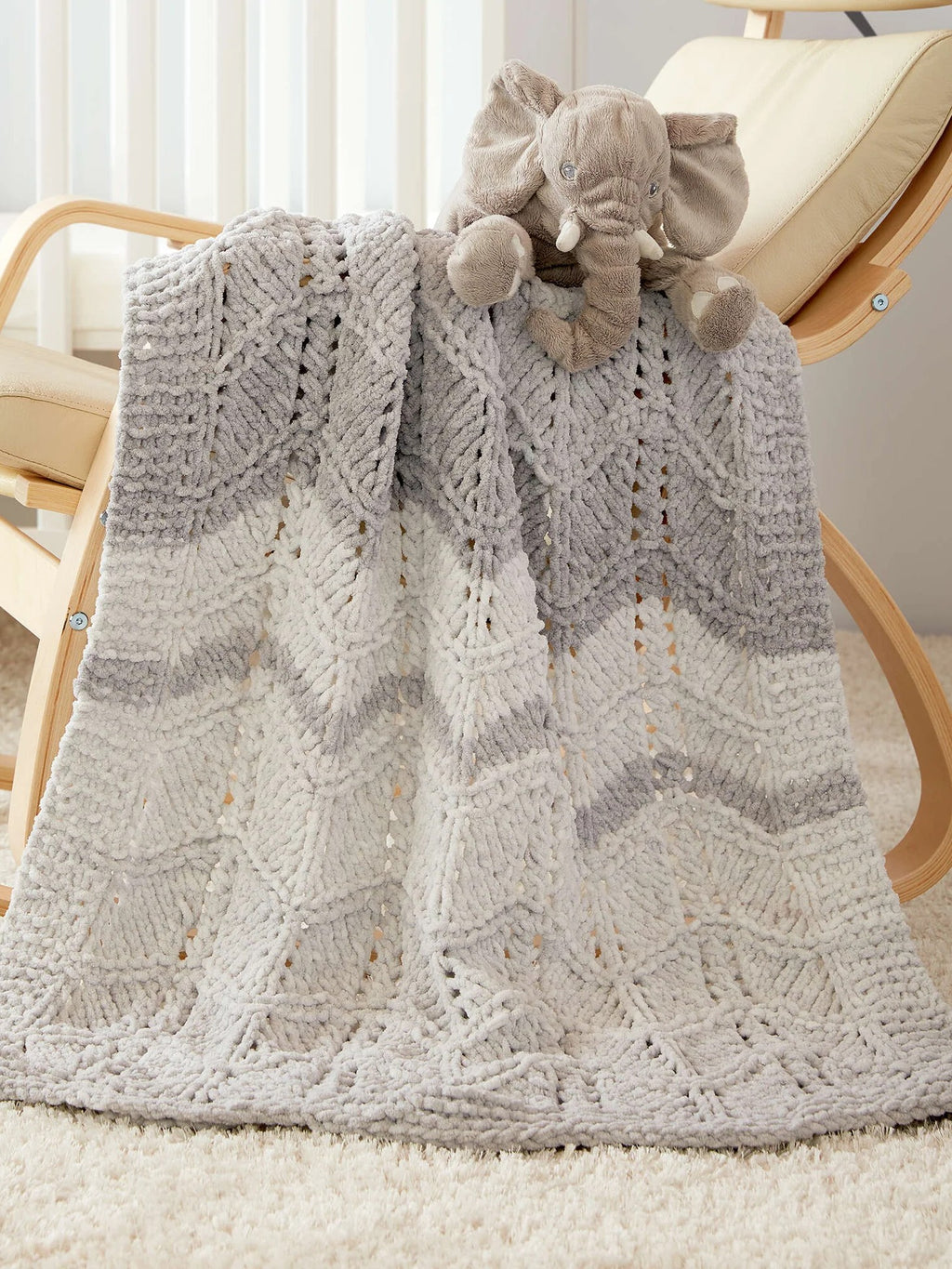 Lacy Chevrons Knit Baby Blanket