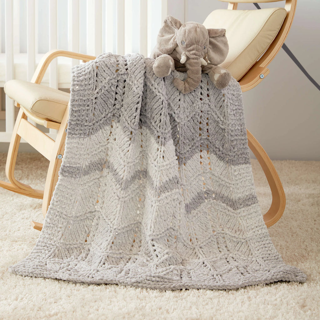 Lacy Chevrons Knit Baby Blanket