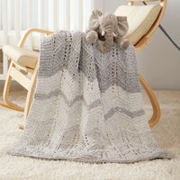 Lacy Chevrons Knit Baby Blanket