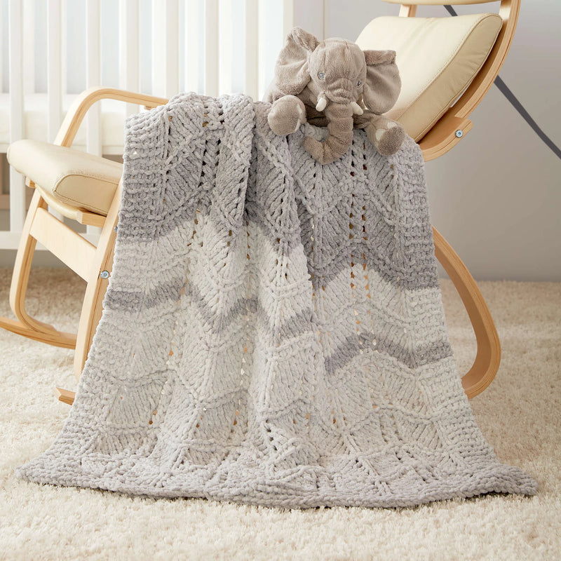 Lacy Chevrons Knit Baby Blanket