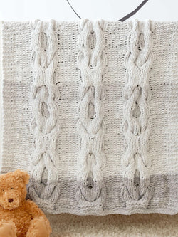 Hugs and Kisses Cable Knit Baby Blanket