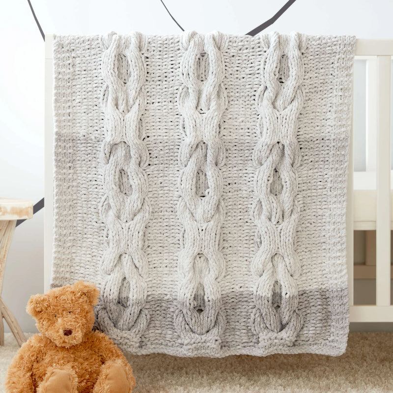 Hugs and Kisses Cable Knit Baby Blanket