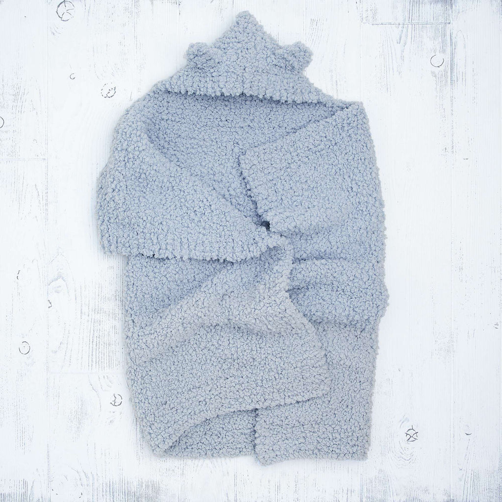 Bear-y Cute Knit Hooded Baby Blanket by Bernat Design Studio