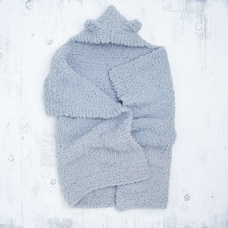 Bear-y Cute Knit Hooded Baby Blanket by Bernat Design Studio