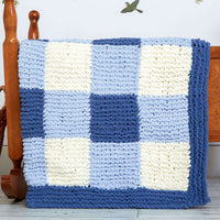 Knit Gingham Panels Blanket