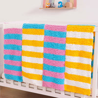 Striping Panels Knit Baby Blanket
