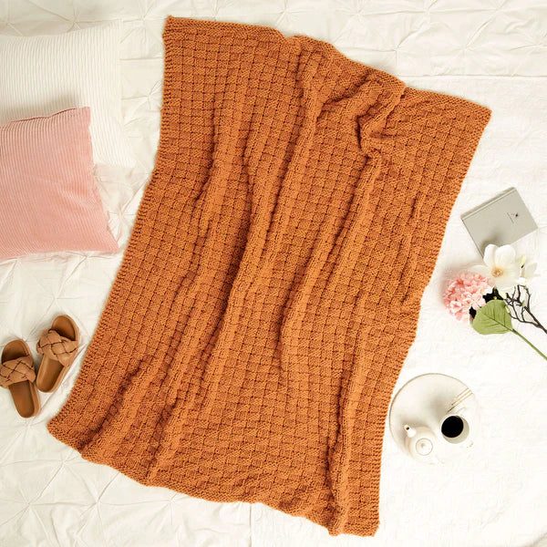 Basket Weave Knit Blanket by Bernat