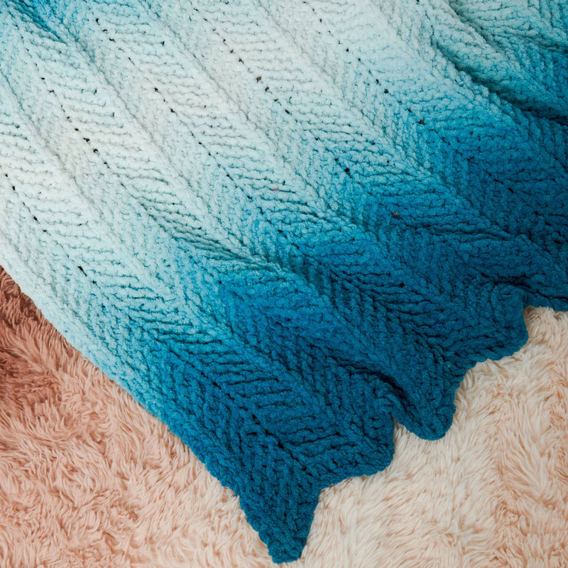 Phasing Slip Stitch Knit Blanket