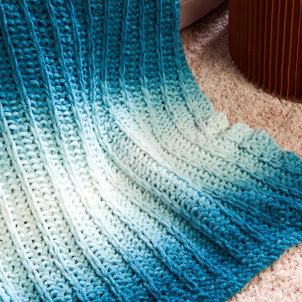 Knit Ripple Blanket for Home
