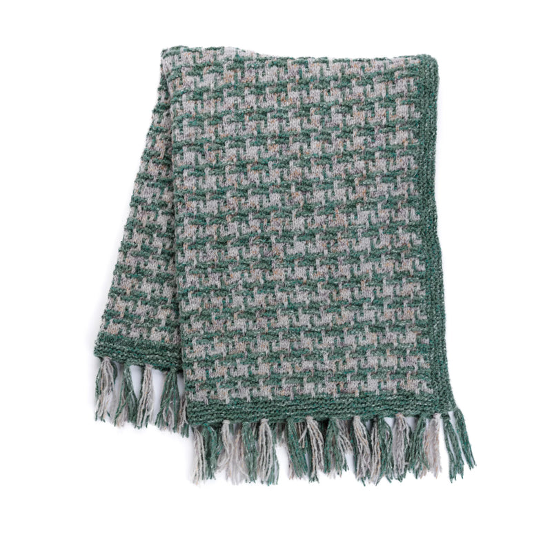 Lofty Houndstooth Knit Blanket by Bernat Design Studio