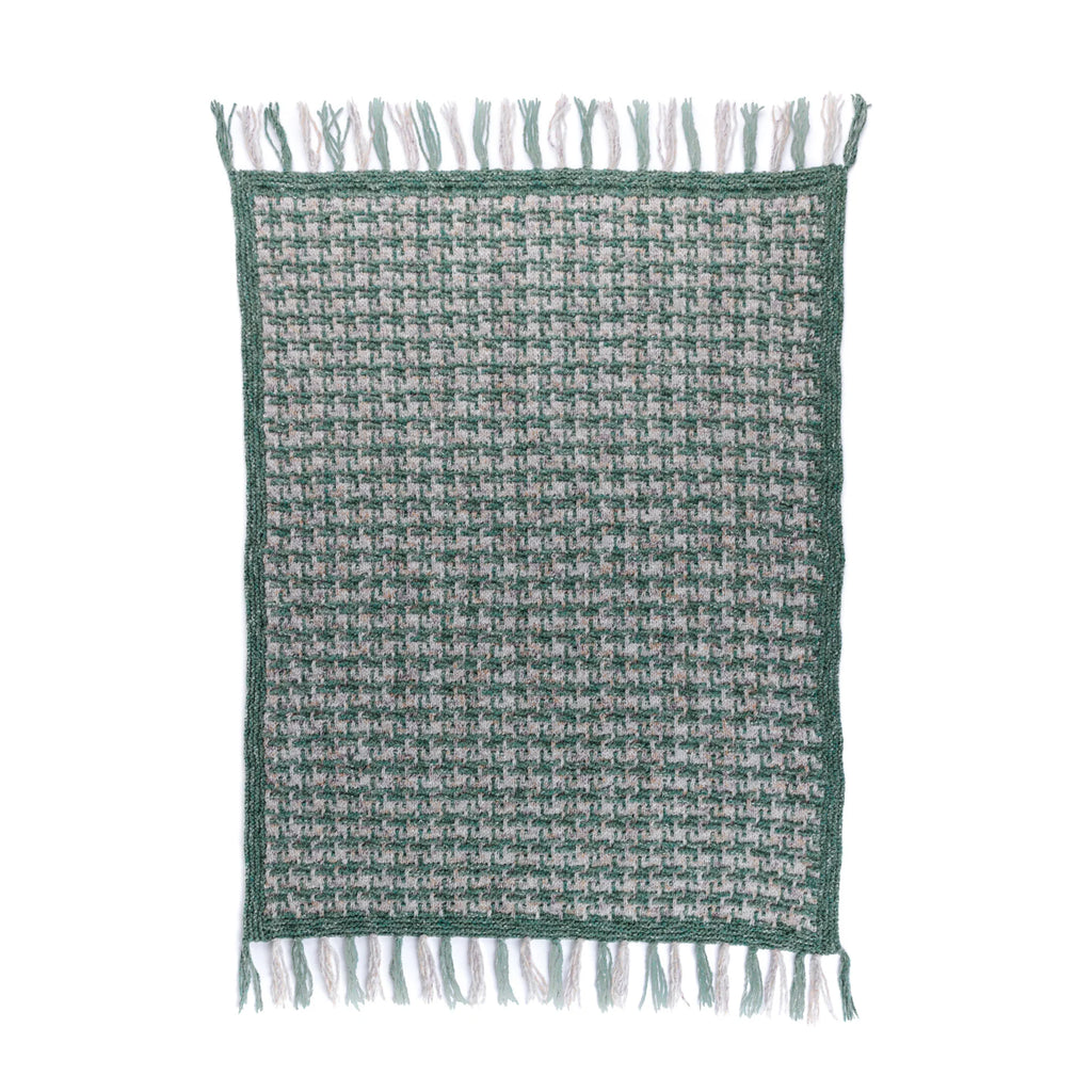 Lofty Houndstooth Knit Blanket by Bernat Design Studio