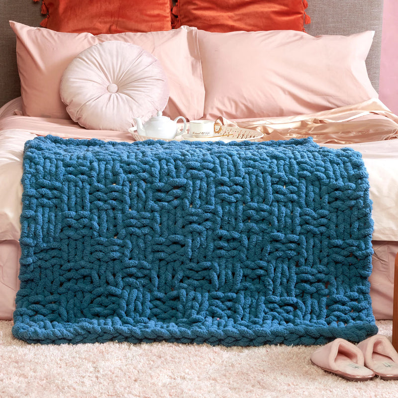 Extra Thick Basketweave Table Knit Blanket