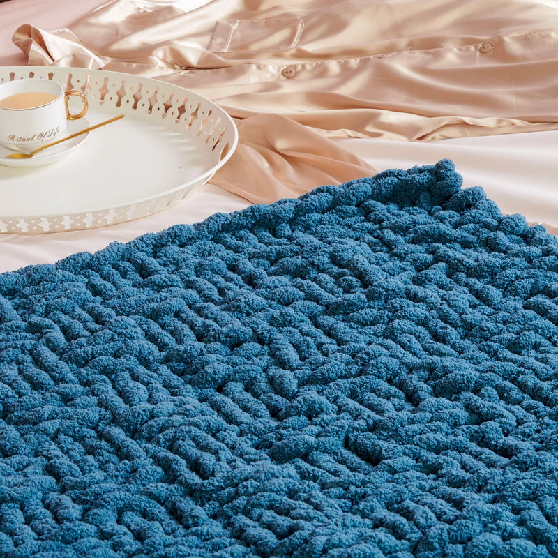 Task Blanket Extra Thick Basketweave Table Knit Blanket – Wool and Company
