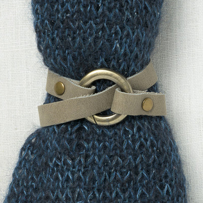 JUL Designs Bezel Shawl Cuff, Pewter w/ Antique Brass Hardware