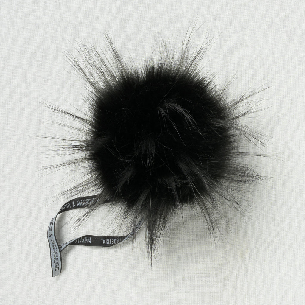 Lovafur Luxe Faux Fur Pom Black Raccoon