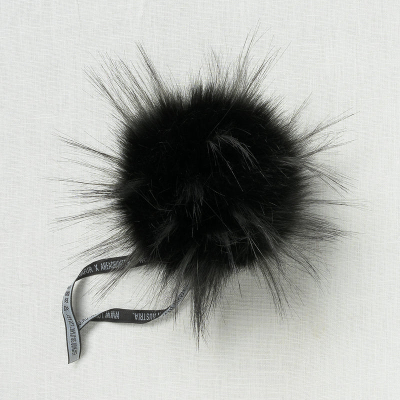 Lovafur Luxe Faux Fur Pom Black Raccoon