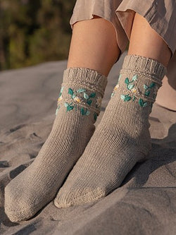 Lina Embroidered Socks by Cathy Carron