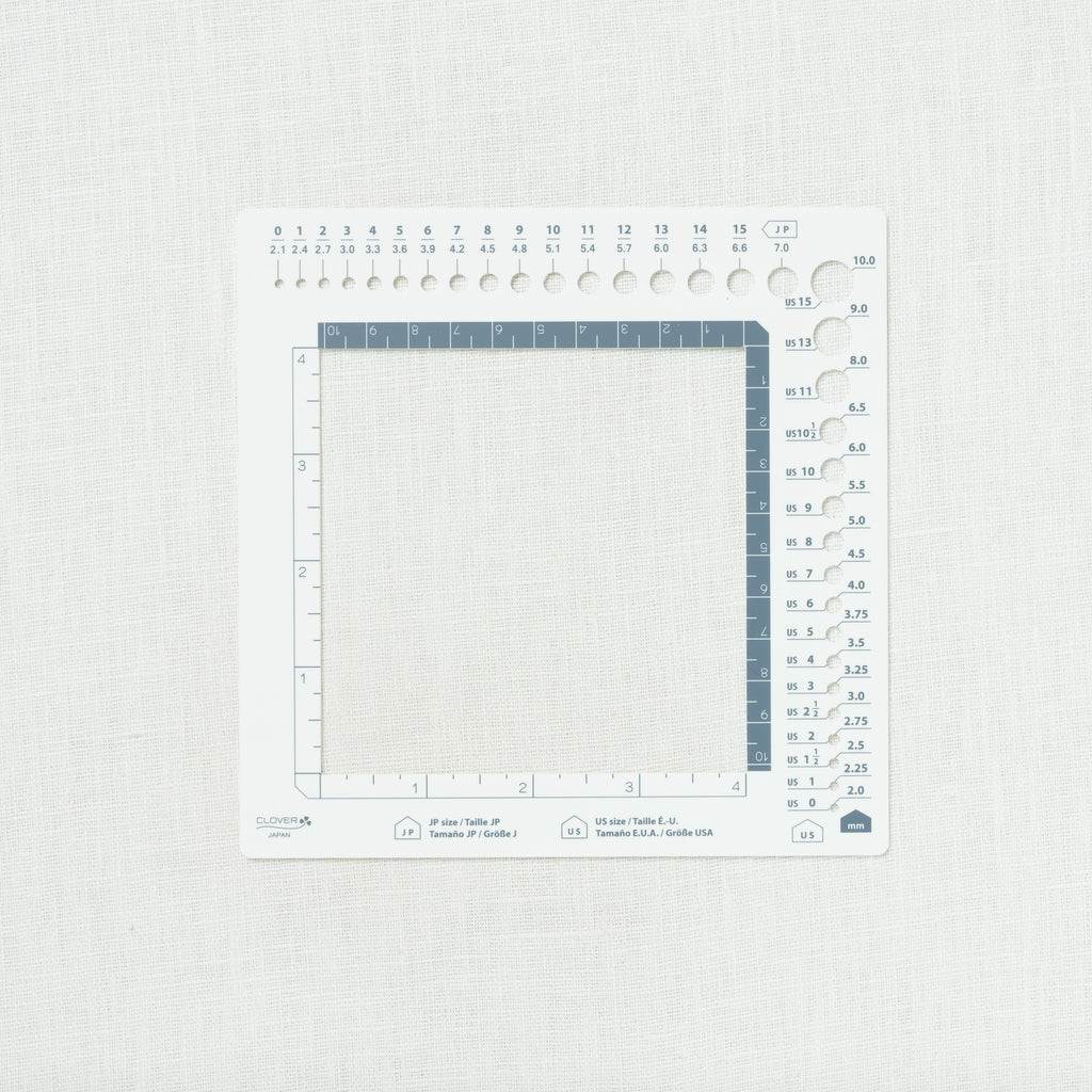 Clover Swatch Ruler and Needle Gauge – Wool and Company