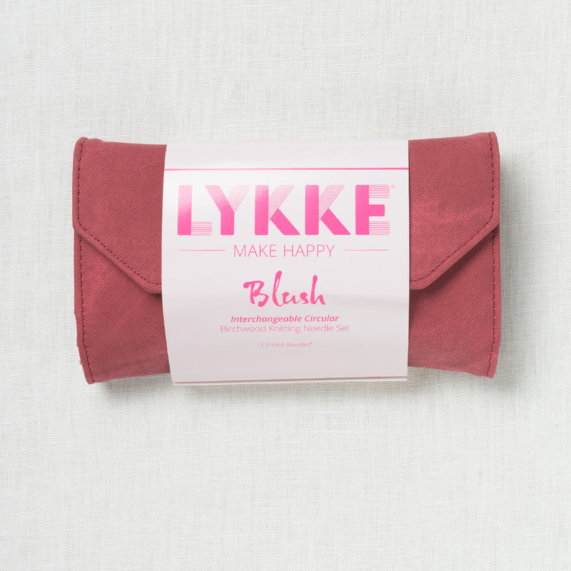 Lykke Blush 3.5" Interchangeable Circular Needle Set, Crimson Denim Case