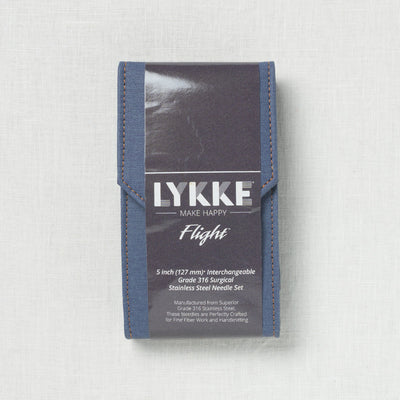Lykke Flight 5" Interchangeable Mini Needle Set, US 0-2.5, Denim