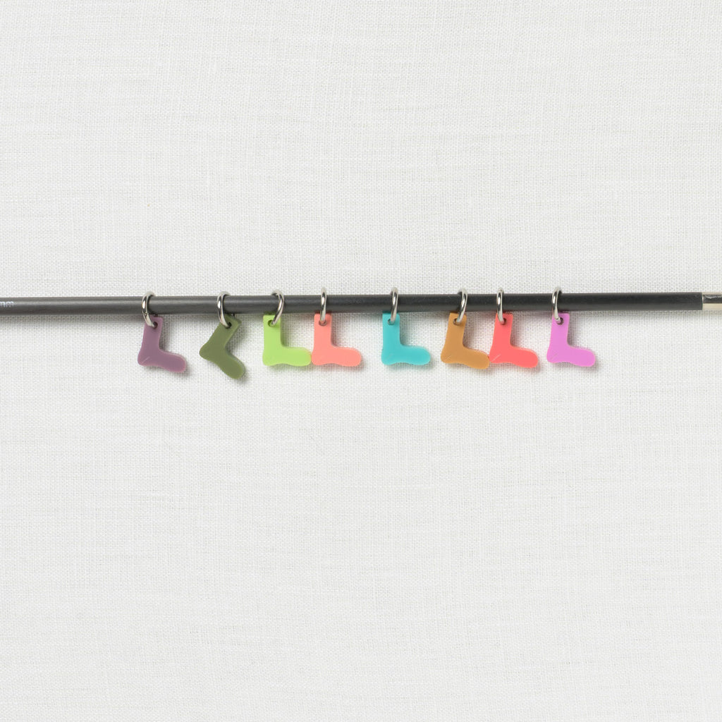 Katrinkles Tiny Sock Acrylic Ring Stitch Marker Set