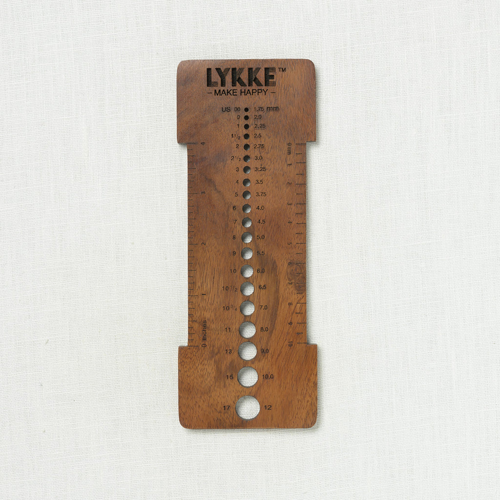 Lykke Rosewood Needle Sizer & Gauge Tool