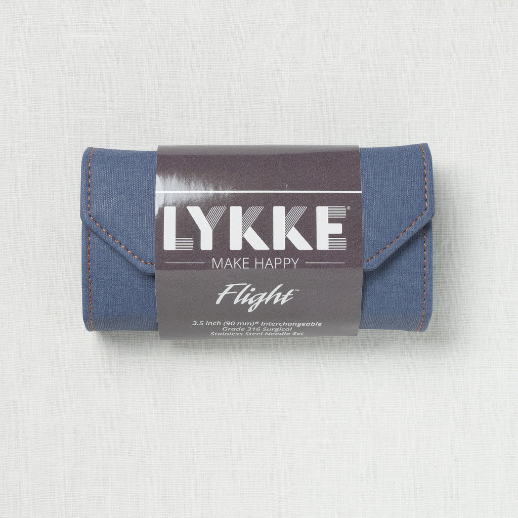 Lykke Flight 3.5" Deluxe Interchangeable Needle Set, US 3-10.5, Denim